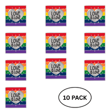 Load image into Gallery viewer, 10 Pack Rainbow Love Is Love LGBTQ Pins - The Awareness Company