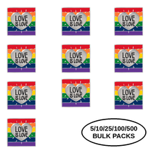 Load image into Gallery viewer, Bulk Pack Rainbow Love Is Love LGBTQ Pins - The Awareness Company