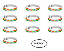 Load image into Gallery viewer, 10 Pack Rainbow PRIDE Bangle Bracelets - The Awareness Company