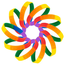 Load image into Gallery viewer, 10 Pack Rainbow PRIDE Silicone Bracelets - The Awareness Company