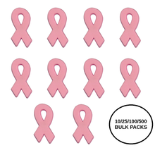 Load image into Gallery viewer, Bulk Pack Silicone Pink Ribbon Pins - The Awareness Company