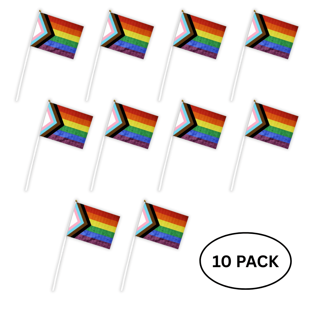 10 Pack Small Daniel Quasar Flags on a Stick - The Awareness Company
