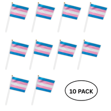 Load image into Gallery viewer, 10 Pack Small Transgender Flags on a Stick - The Awareness Company