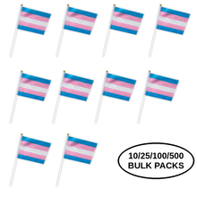 Load image into Gallery viewer, Bulk Pack Small Transgender Flags on a Stick - The Awareness Company
