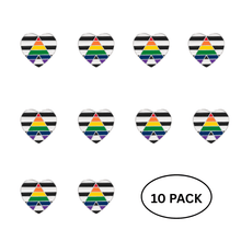Load image into Gallery viewer, 10 Pack Straight Ally Flag Heart Pins - The Awareness Company