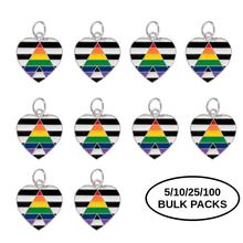 Load image into Gallery viewer, Bulk Pack Straight Ally LGBTQ Pride Heart Charms - The Awareness Company