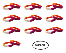 Load image into Gallery viewer, 10 Pack Sunset Lesbian Flag Silicone Bracelets - The Awareness Company