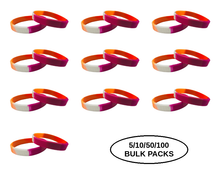 Load image into Gallery viewer, Bulk Pack Sunset Lesbian Flag Silicone Bracelets - The Awareness Company
