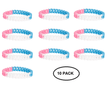 Load image into Gallery viewer, 10 Pack Transgender Chain Link Silicone Bracelets - The Awareness Company