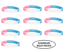 Load image into Gallery viewer, Bulk Pack Transgender Chain Link Silicone Bracelets - The Awareness Company