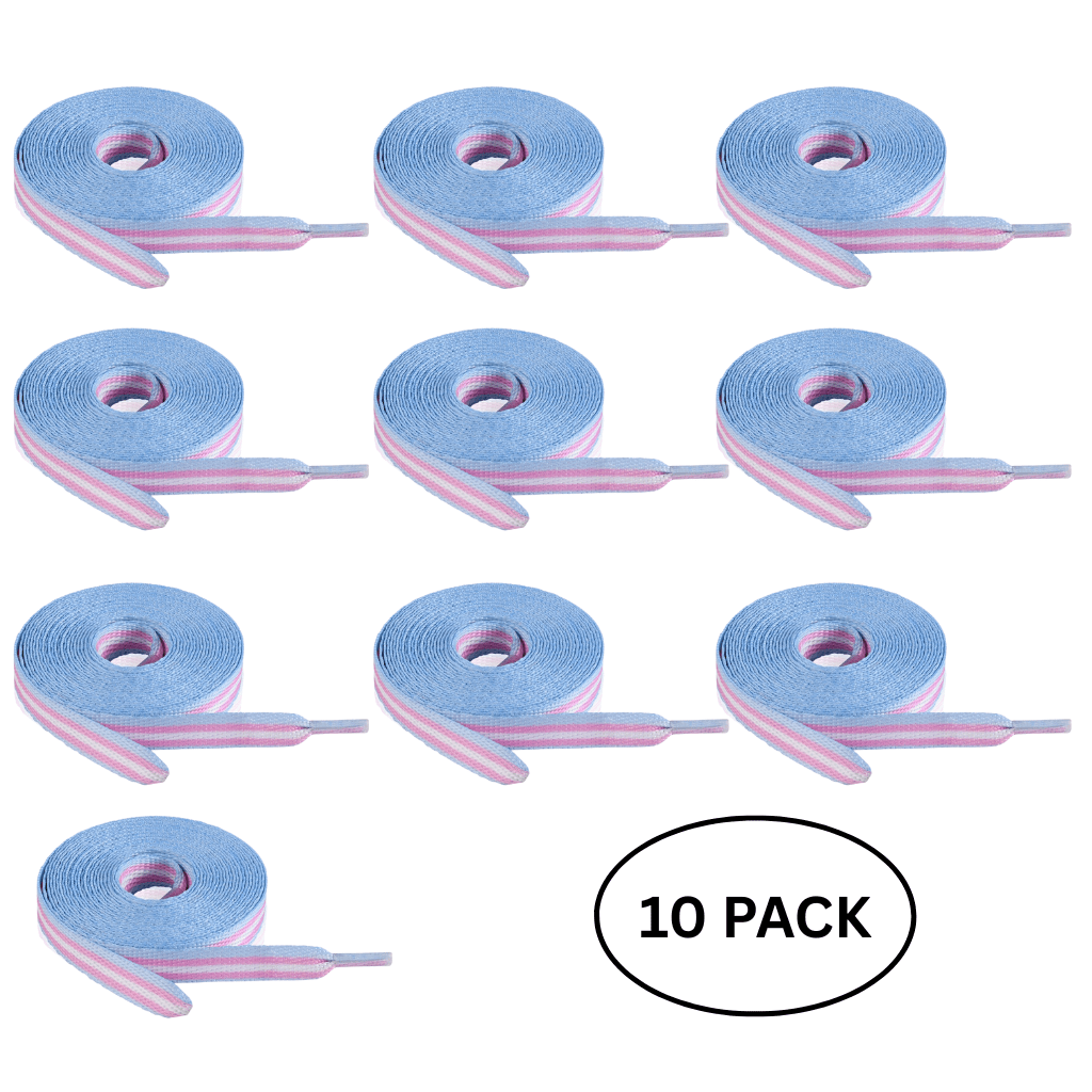 10 Pack Transgender Flag Shoe Laces (10 Pairs) - The Awareness Company