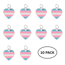 Load image into Gallery viewer, 10 Pack Transgender Heart Pride Charms - The Awareness Company
