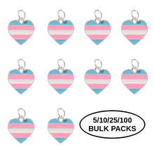 Load image into Gallery viewer, Bulk Pack Transgender Heart Pride Charms - The Awareness Company