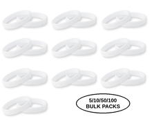 Load image into Gallery viewer, Bulk Pack White Silicone Bracelets - The Awareness Company