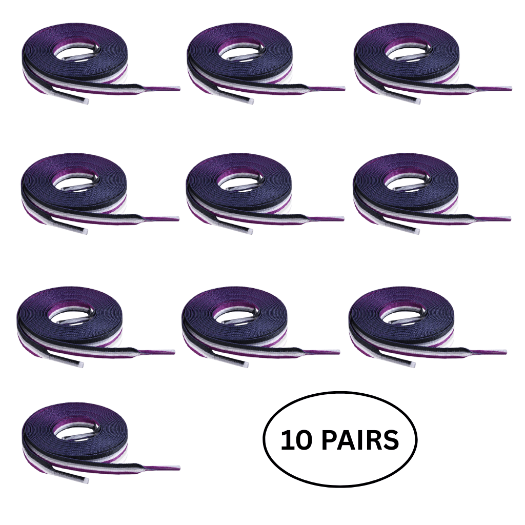10 Pairs Asexual Flag Shoe Laces - The Awareness Company