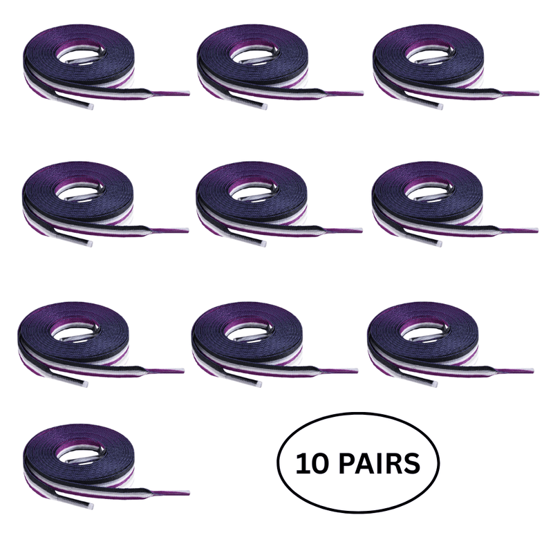 10 Pairs Asexual Flag Shoe Laces - The Awareness Company