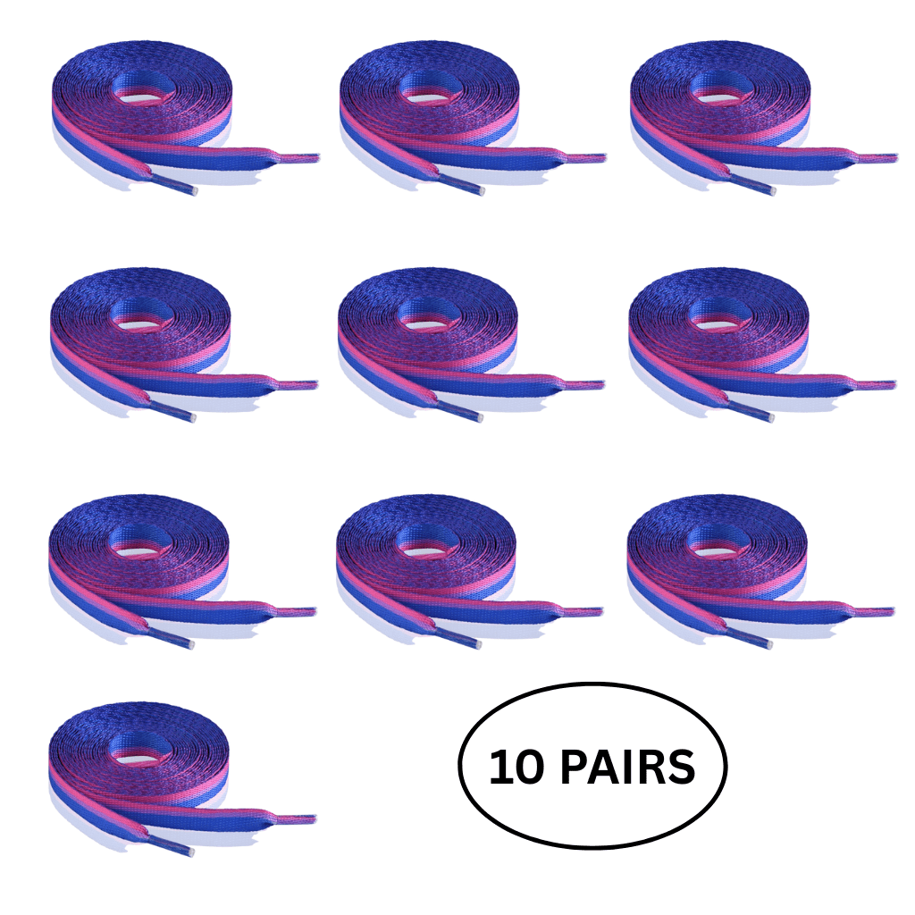 10 Pairs Bisexual Flag Shoe Laces - The Awareness Company
