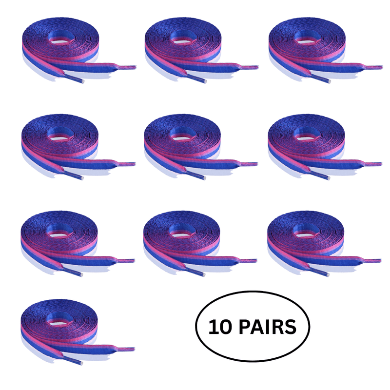 10 Pairs Bisexual Flag Shoe Laces - The Awareness Company