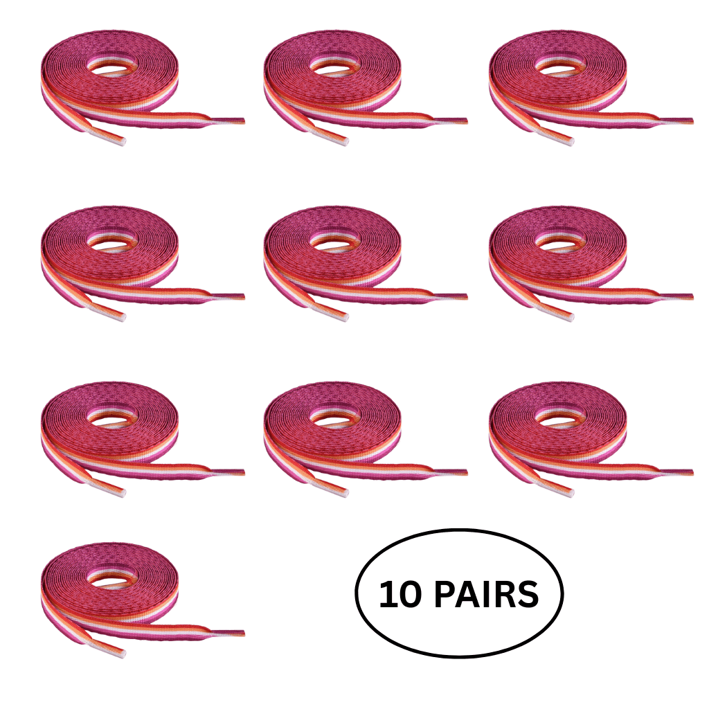 10 Pairs Lesbian Sunset Flag Shoe Laces - The Awareness Company