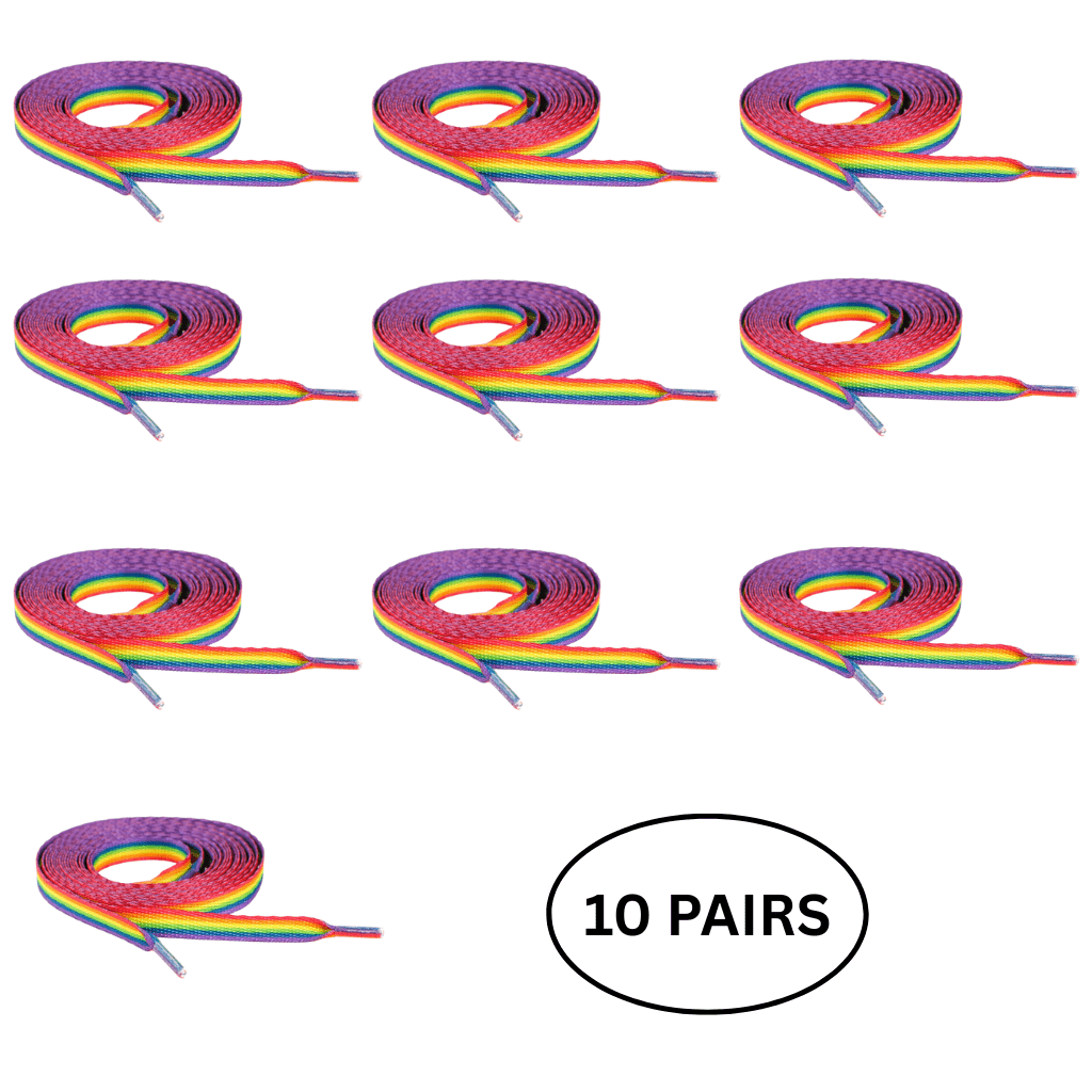 10 Pairs Rainbow Flag Shoe Laces - The Awareness Company