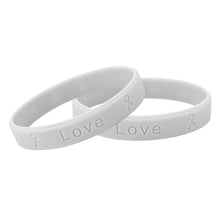 Load image into Gallery viewer, Bulk Gray Silicone Bracelets for Brain Cancer, Brain Tumors, Gray Ribbon Wristbands 