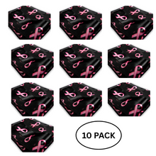 Load image into Gallery viewer, 10 Pack Breast Cancer Awareness Ribbon Scarves in Black