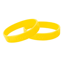 Load image into Gallery viewer, Bulk Yellow Silicone Bracelets for Bladder Cancer, Missing Children - The Awareness Company