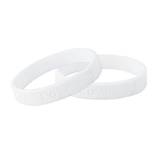 Load image into Gallery viewer, Bulk White Silicone Bracelets for Lung Cancer, Bone Cancer - The Awareness Company