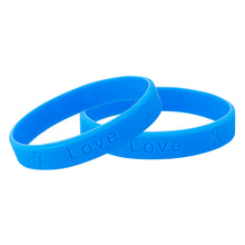Load image into Gallery viewer, Bulk Periwinkle Ribbon Silicone Bracelets for Kids, Children - The Awareness Company