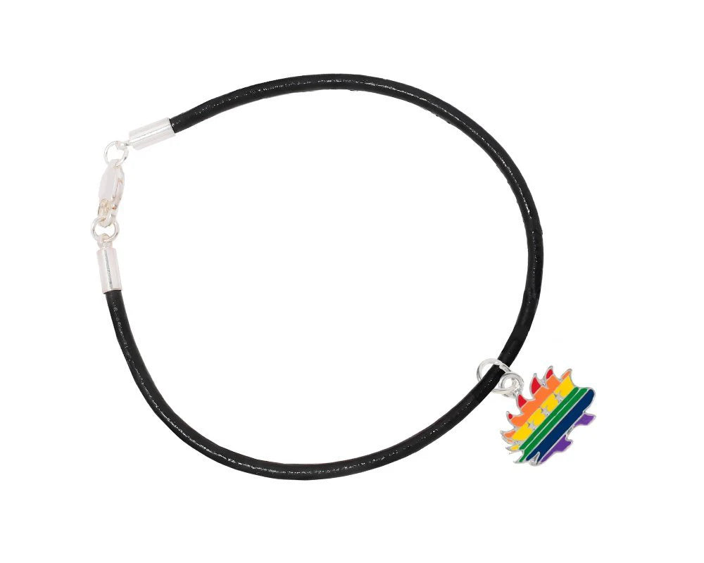 Libertarian Rainbow Porcupine Black Cord Bracelets