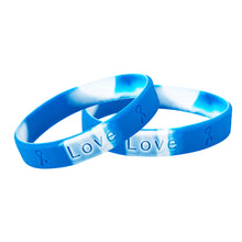 Load image into Gallery viewer, Bulk Blue &amp; White Silicone Bracelets for Kids for Lou Gehrigs Disease - The Awareness Company