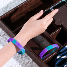 Load image into Gallery viewer, Teal &amp; Purple Silicone Bracelets