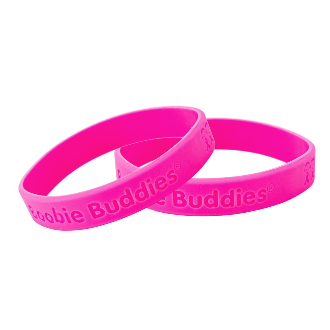 Boobie Buddies Pink Ribbon Silicone Bracelets