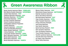 Load image into Gallery viewer, Green Ribbon Silicone Bracelet Wristbands (Child Size)