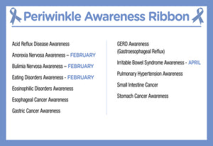 Bulk Child Periwinkle Ribbon Silicone Bracelets for Esophageal Cancer - The Awareness Company