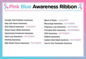 Pink & Blue Ribbon Charms