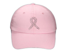 Load image into Gallery viewer, 25 Breast Cancer Crystal Ribbon Baseball Hats - The Awareness Company