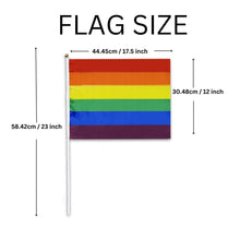 Load image into Gallery viewer, Large Rainbow Flags on a Stick for PRIDE Month - The Awareness Company