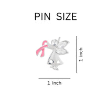 Load image into Gallery viewer, 25 Pack Breast Cancer Angel Pink Ribbon Pins - The Awareness Company