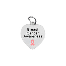 Load image into Gallery viewer, 25 Pack Breast Cancer Awareness Heart Charms - The Awareness Company