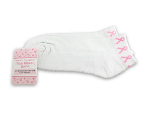 25 Pack Breast Cancer Pink Ribbon Socks - The Awareness Company