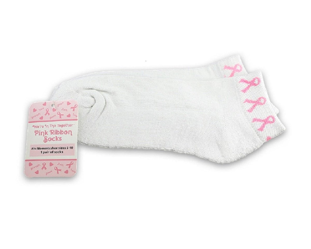 25 Pack Breast Cancer Pink Ribbon Socks - The Awareness Company