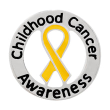 Load image into Gallery viewer, 25 Pack of Childhood Cancer Awareness Ribbon Pins - The Awareness Company