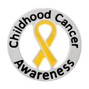 25 Pack of Childhood Cancer Awareness Ribbon Pins - The Awareness Company