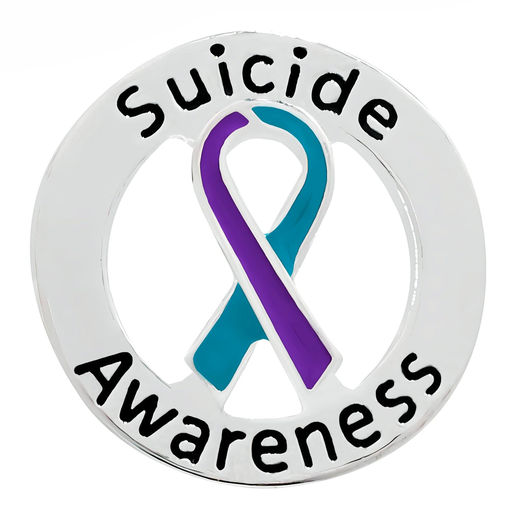 25 Pack of Circle Suicide Awareness & Prevention Pins - The Awareness Company