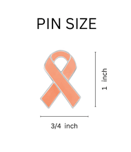 Load image into Gallery viewer, 25 Pack Peach Ribbon Awareness Pins - The Awareness Company