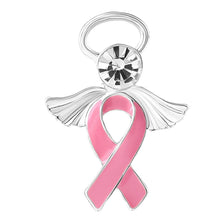 Load image into Gallery viewer, 25 Pack Pink Breast Cancer Ribbon Angel Pins - The Awareness Company