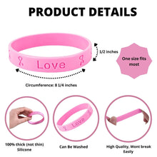 Load image into Gallery viewer, 25 Pack Pink Breast Cancer Silicone Bracelets - The Awareness Company