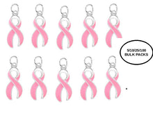 Load image into Gallery viewer, Bulk Pack Pink Ribbon Breast Cancer Awareness Charms - The Awareness Company