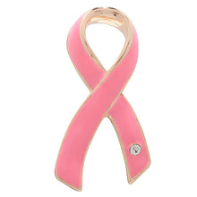 Load image into Gallery viewer, 25 Pack Pink Ribbon Pins for Breast Cancer Awareness - Pick Your Style - The Awareness Company